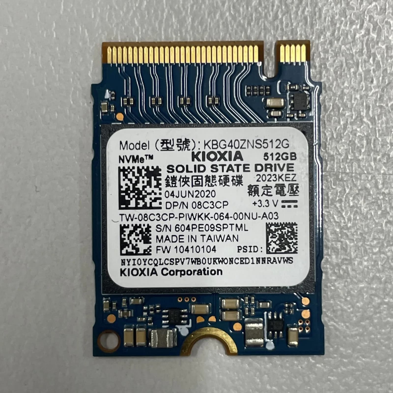 KIOXIA BG4 512GB NVMe Gen3 | M.2 2230 Mini