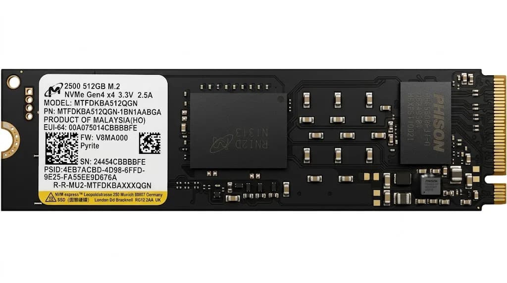 Micron 2500 512GB SSD M.2 2280 NVMe PCIe Gen4 x4 (MTFDKBA512QGN) | NEUF