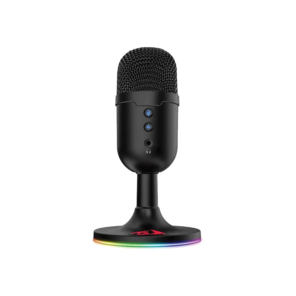 Redragon GM303 Pulsar Streaming Microphone – RGB Lighting, Omnidirectional, Noise-Canceling, USB Connectivity