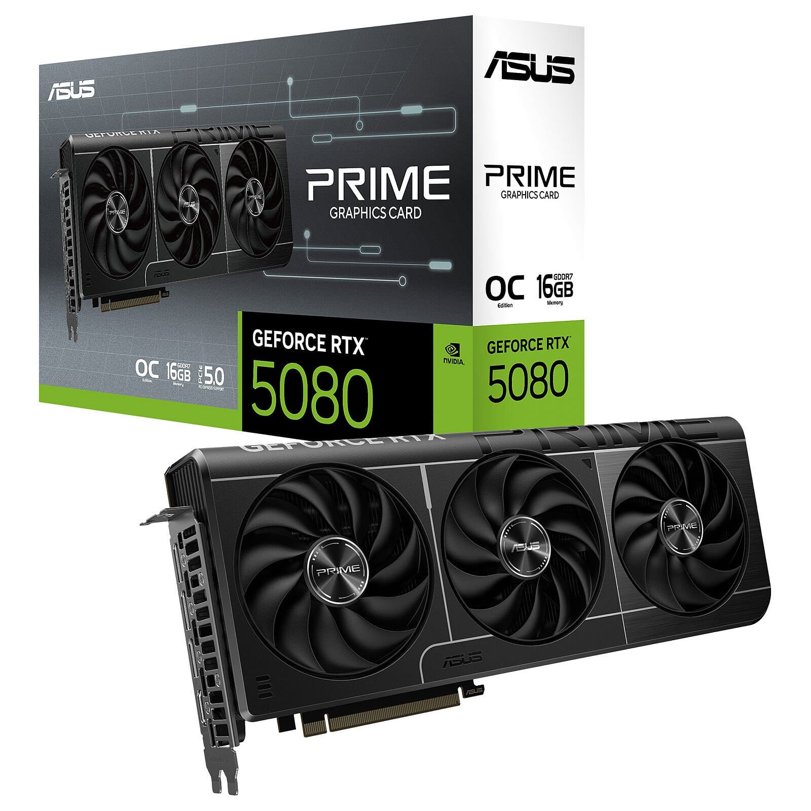 ASUS PRIME RTX 5080 OC Edition | 16GB GDDR7 | 10752 CUDA | PCIe Gen 5 | NEW