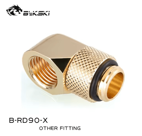 BYKSKI 90° G1/4 Rotatable Fitting – Gold