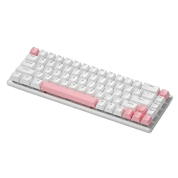 NOVA K68 (Blanc/Rose) NK68 – Clavier Mécanique Gamer Compact