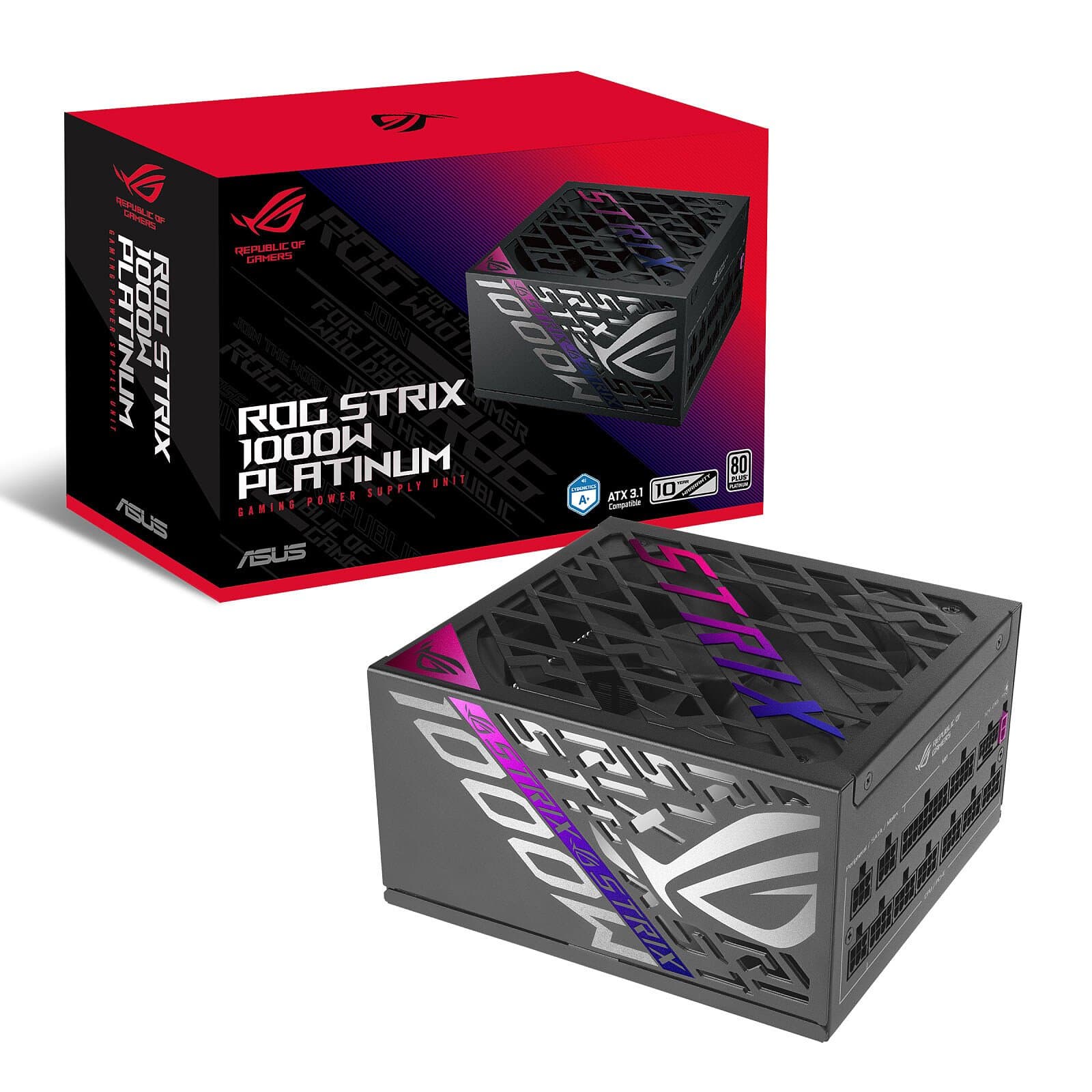 ASUS ROG Strix 1000W Platinum – Bloc d’Alimentation (1000 W, 80 PLUS Platinum, Full Modular)