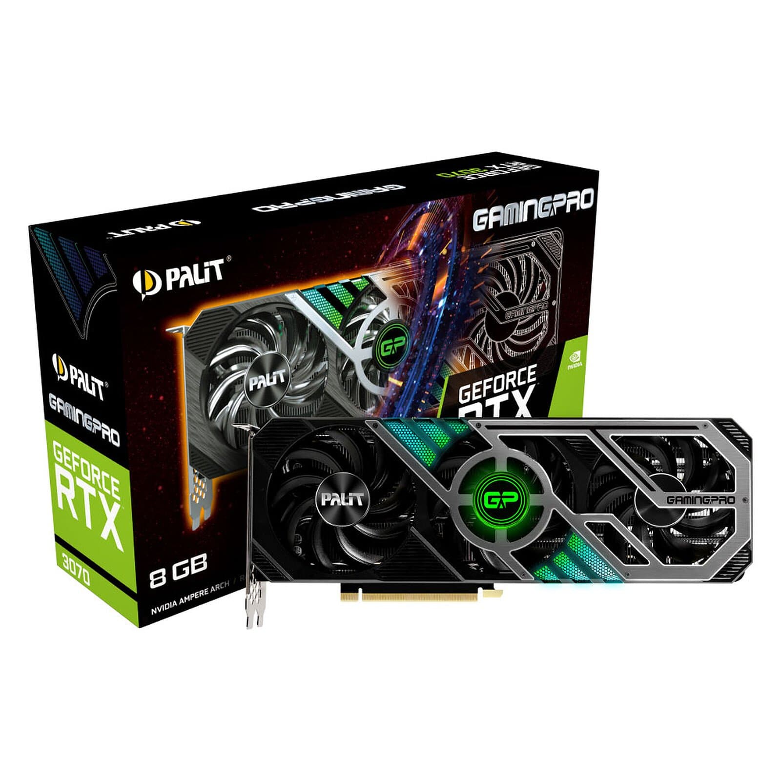 PALIT RTX 3070 GamingPro 8GB Triple Fan – High-Performance GPU USED | BOX