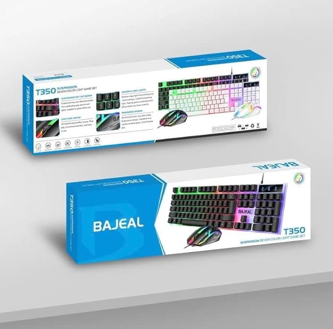 BAJEAL T350 WHITE – Pack Clavier & Souris RGB Blanc