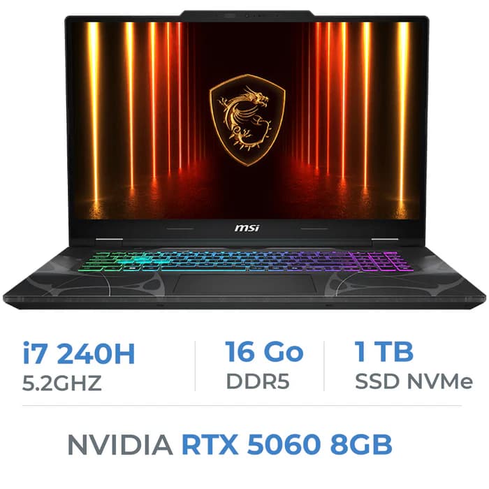 MSI CYBORG 15 B2RWEKG-096XMA | Core 7 240H | RTX 5060 8GB | 16GB DDR5 | 1TB SSD | 15.6" FHD 144Hz | NEW | BOX