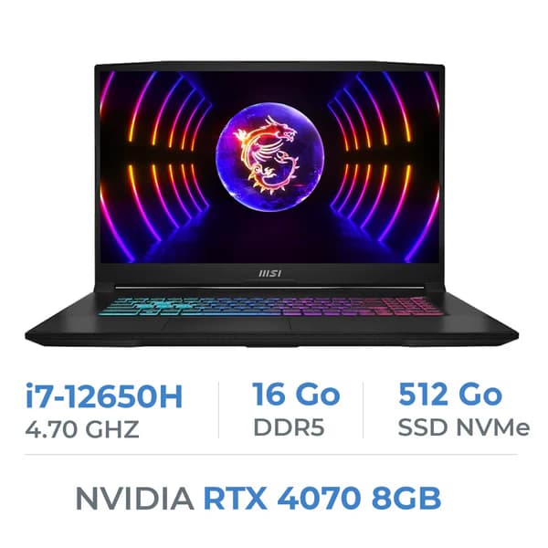 MSI KATANA 17 B12VGK-408 | i7-12650H | RTX 4070 8GB | 16GB (8x2) DDR5 | 512GB SSD | QWERTZ | 17.3" FHD IPS 144Hz | (USED WITH BOX )