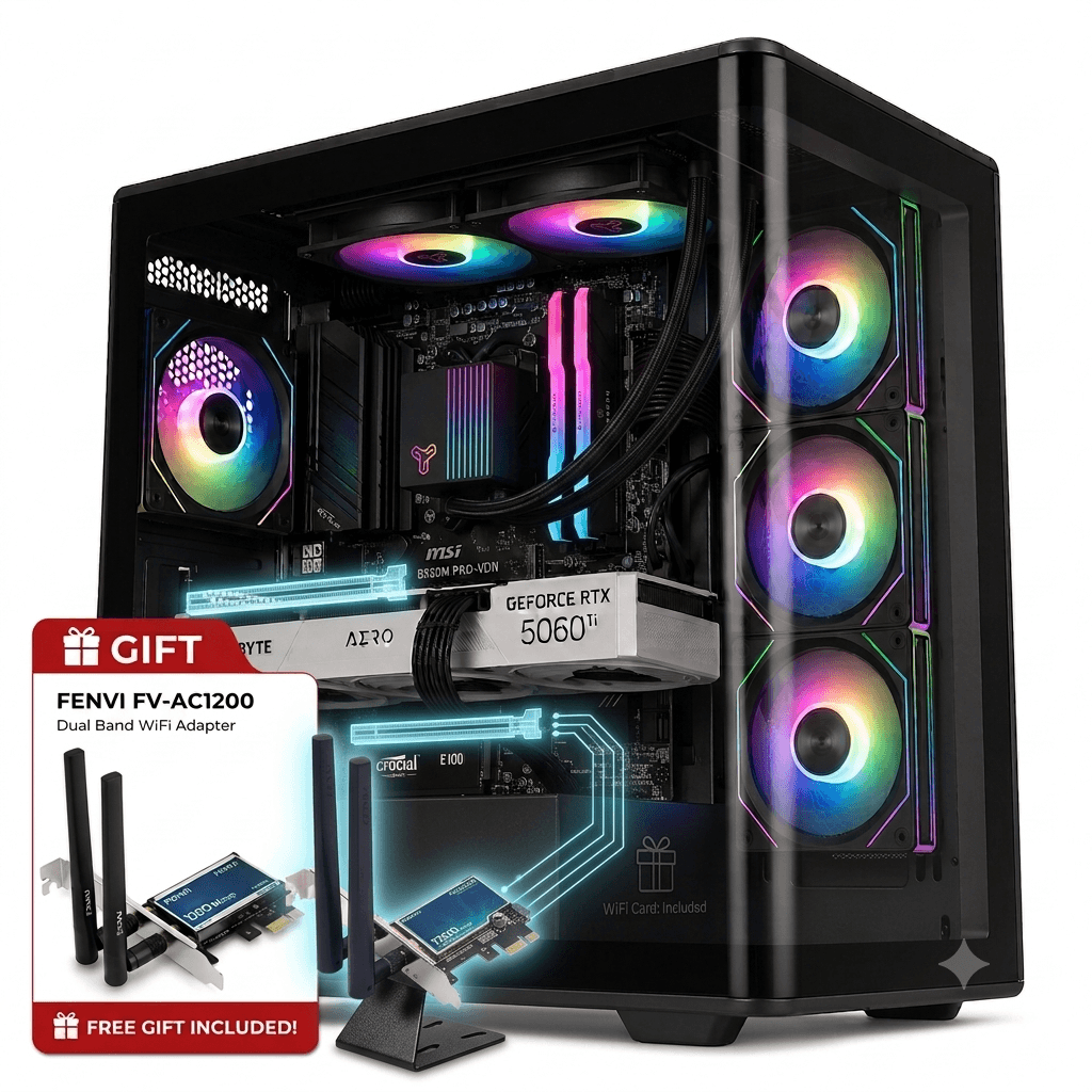 Gaming PC Ryzen 5 7600X | RTX 5060 Ti 16GB | 32GB DDR5 6000MHz | 2TB NVMe