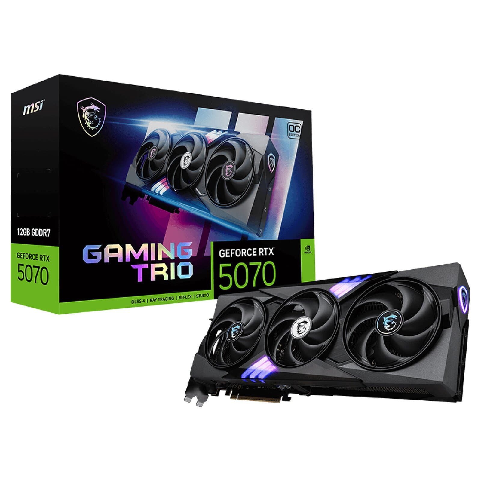 MSI GeForce RTX 5070 12G GAMING TRIO OC | 12GB GDDR7 | 192-bit | PCIe 5.0 | 3X FAN | BOX