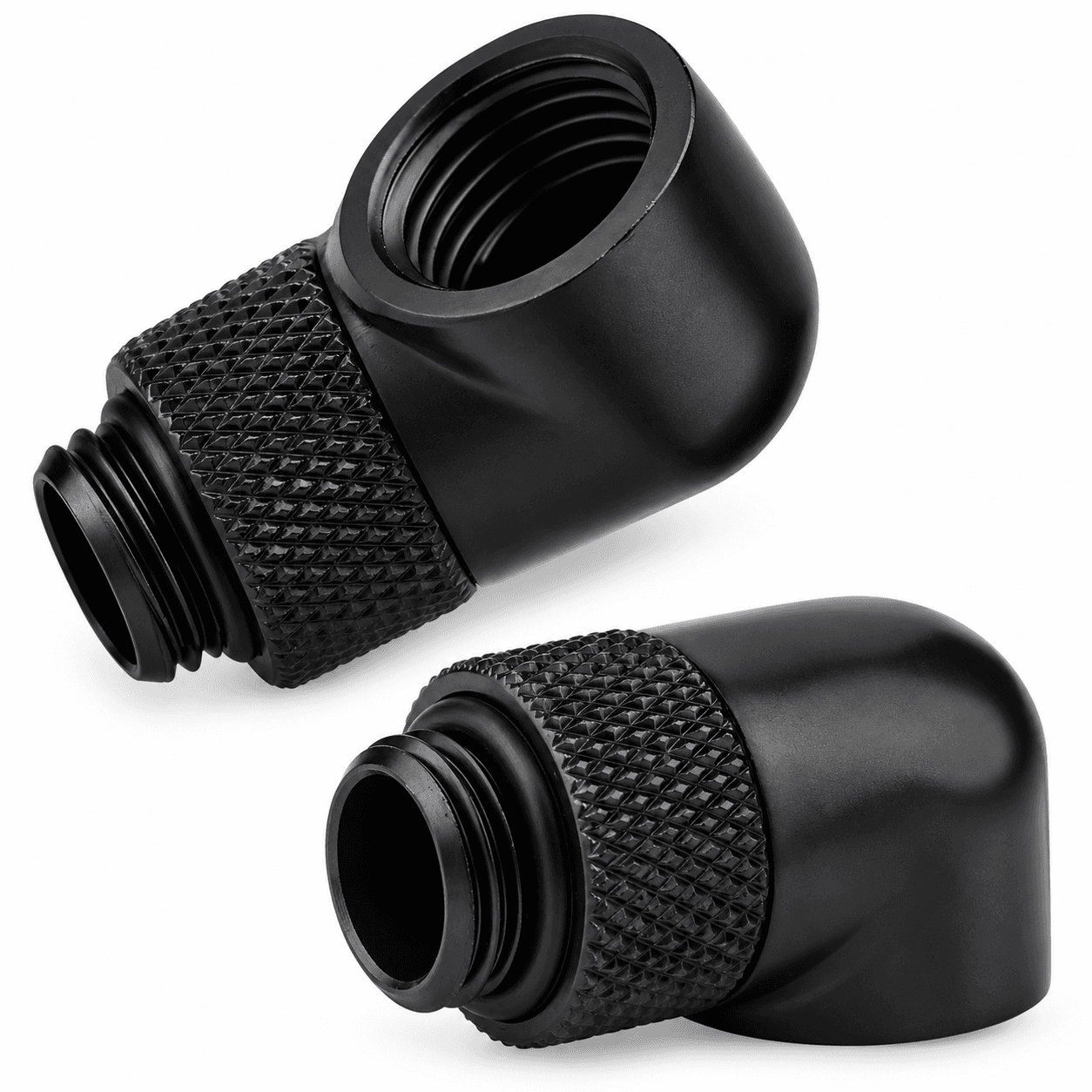PC WATER COOLING FITTING | G1/4" | 90° | ROTARY | FEMALE TO MALE | BLACK