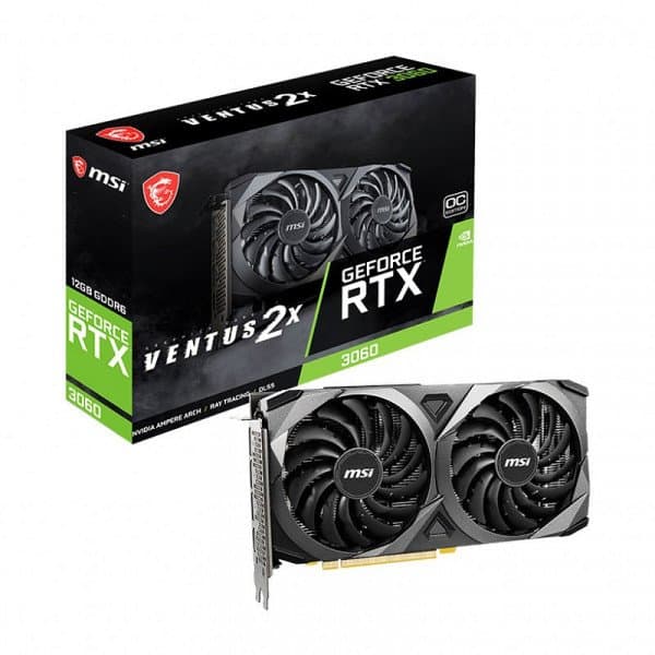 MSI GEFORCE RTX 3060 VENTUS 2X OC | 12GB GDDR6 | 192-bit | 1807MHz | PCIe 4.0 | BLACK