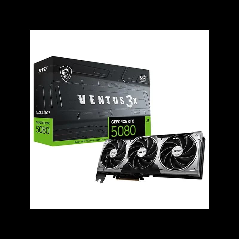 MSI GEFORCE RTX 5080 16G VENTUS 3X OC | 16GB GDDR7 | 256-bit | 2640MHz | PCIe 5.0 | USED BOX