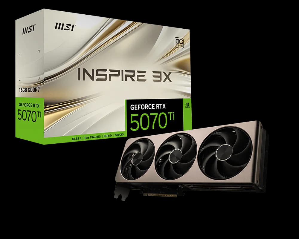 MSI GEFORCE RTX 5070 Ti 16G INSPIRE 3X OC | 16GB GDDR7