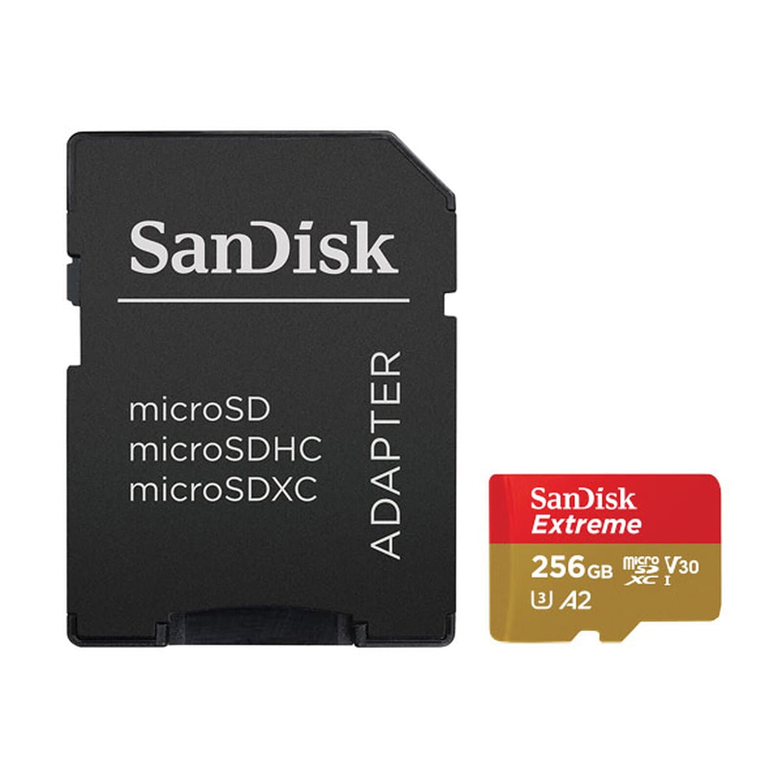 SANDISK EXTREME microSDXC | 256GB  Avec adaptateur SD | TRAY