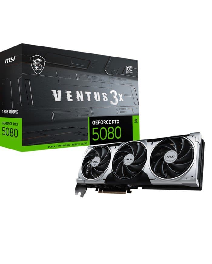 MSI GeForce RTX 5080 16G VENTUS 3X OC | 16GB GDDR7 | PCIe 5.0