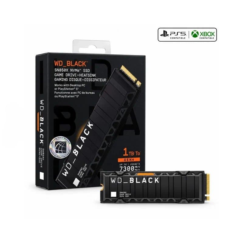 WD_BLACK SN850X | 1TB PCIe Gen4x4 NVMe | M.2 2280 | Game Drive + Heatsink