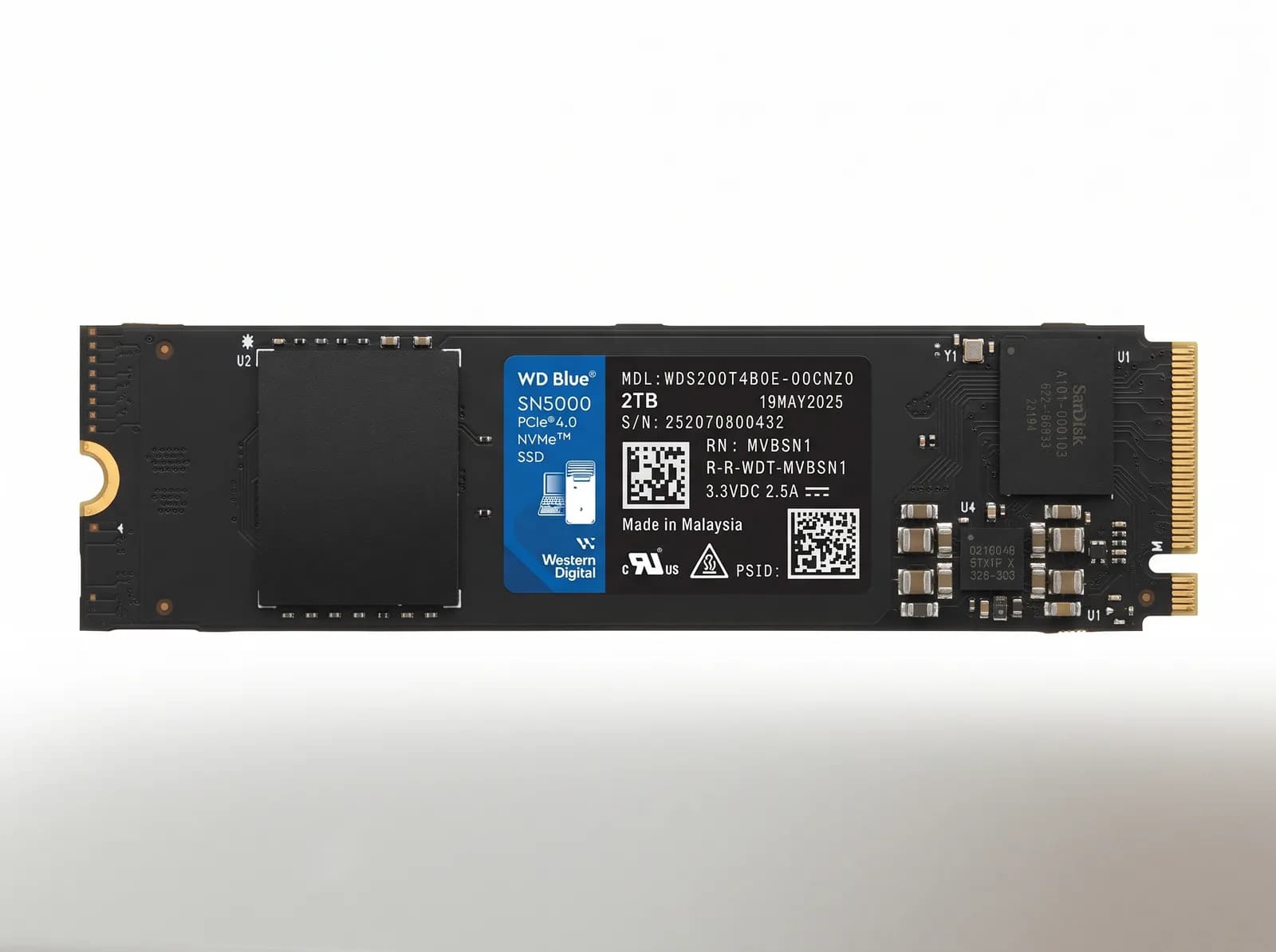 Western Digital WD Blue SN5000 2TB M.2 2280 NVMe PCIe Gen4 | NEUF