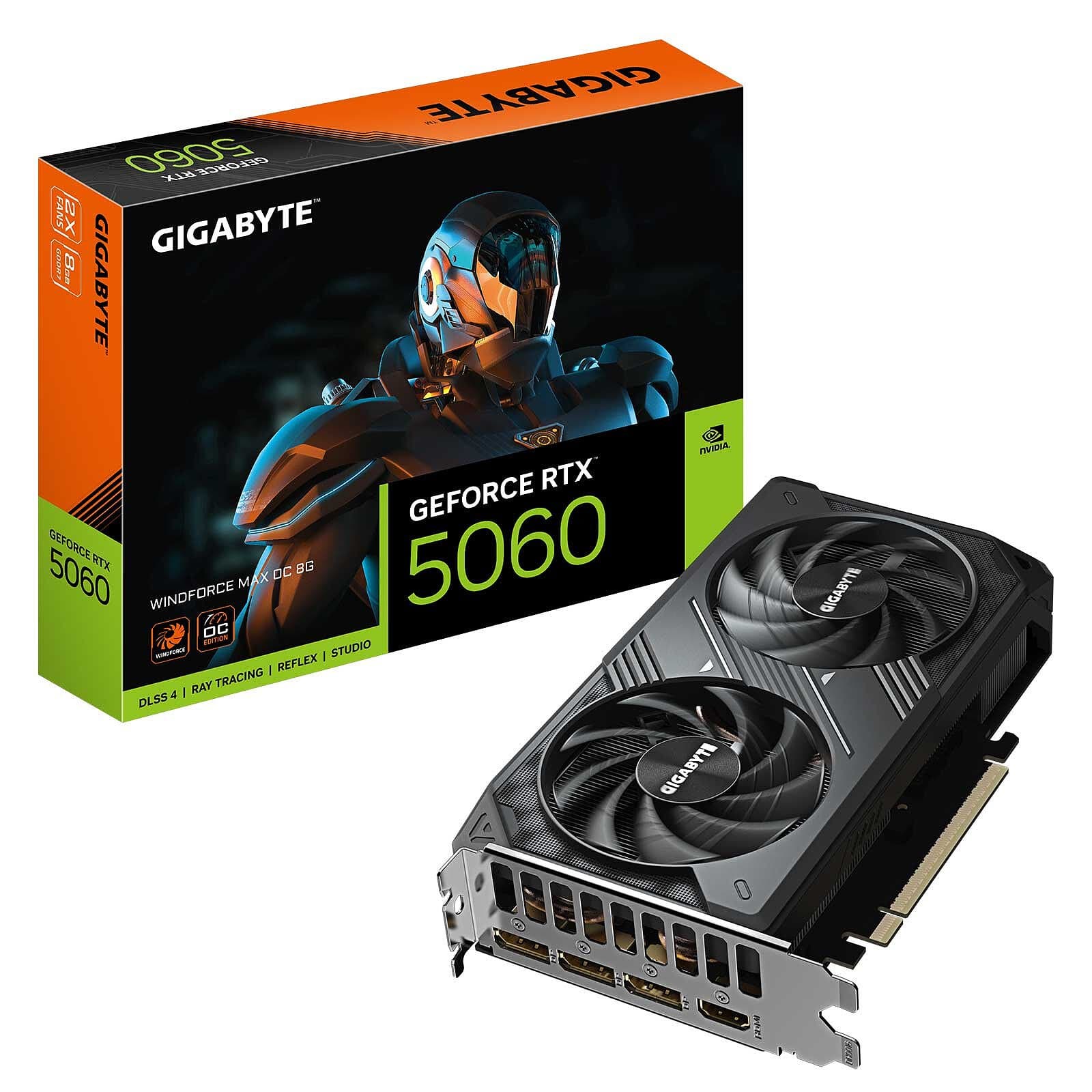 Gigabyte RTX 5060 Windforce MAX OC 8GB | NVIDIA RTX 5060 | 8GB GDDR7