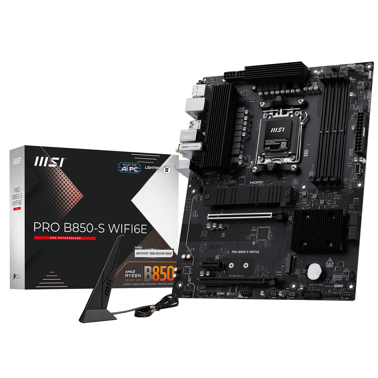 MSI PRO B850-S WIFI6E | AMD B850 | Socket AM5 | DDR5 | ATX