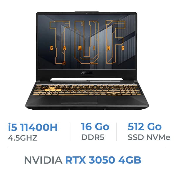 ASUS TUF GAMING F15 FX506HC | i5-11400H | RTX 3050 4GB | 16GB DDR4 3200MHz | 512GB NVMe | A RGB | 15.6" FHD 144Hz | (OCCASION)
