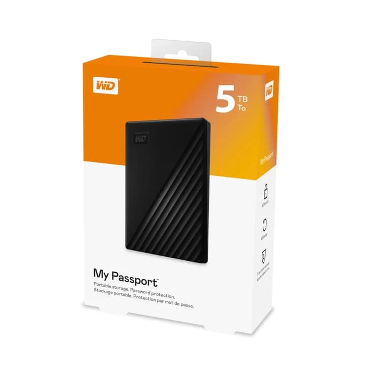WD MY PASSPORT | 5TB | USB 3.2 Gen 1 | HDD PORTABLE | BLACK