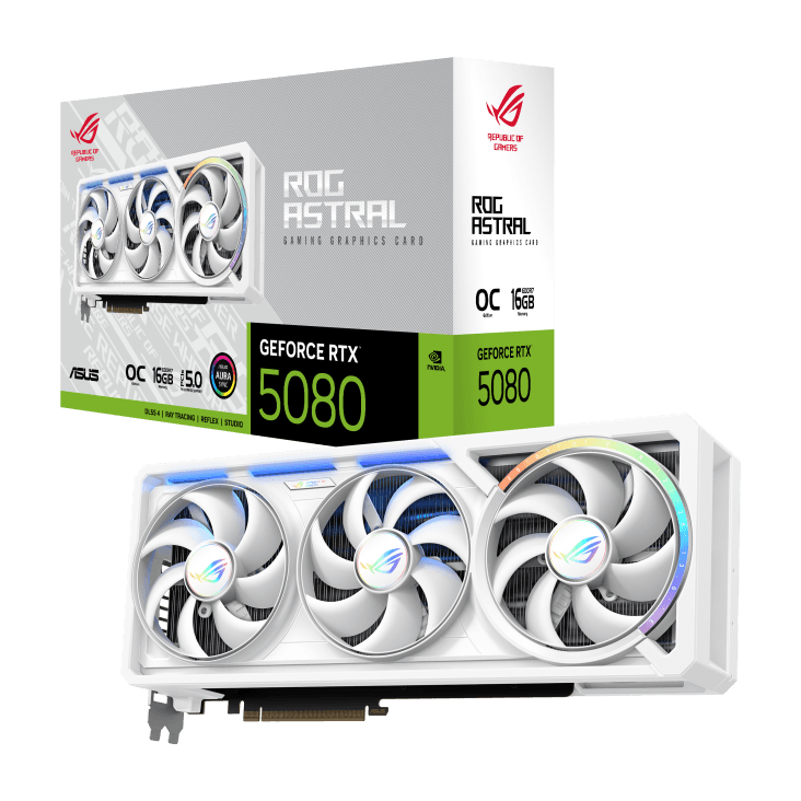 ASUS ROG ASTRAL GEFORCE RTX 5080 OC WHITE | 16GB GDDR7 | WHITE | BOX