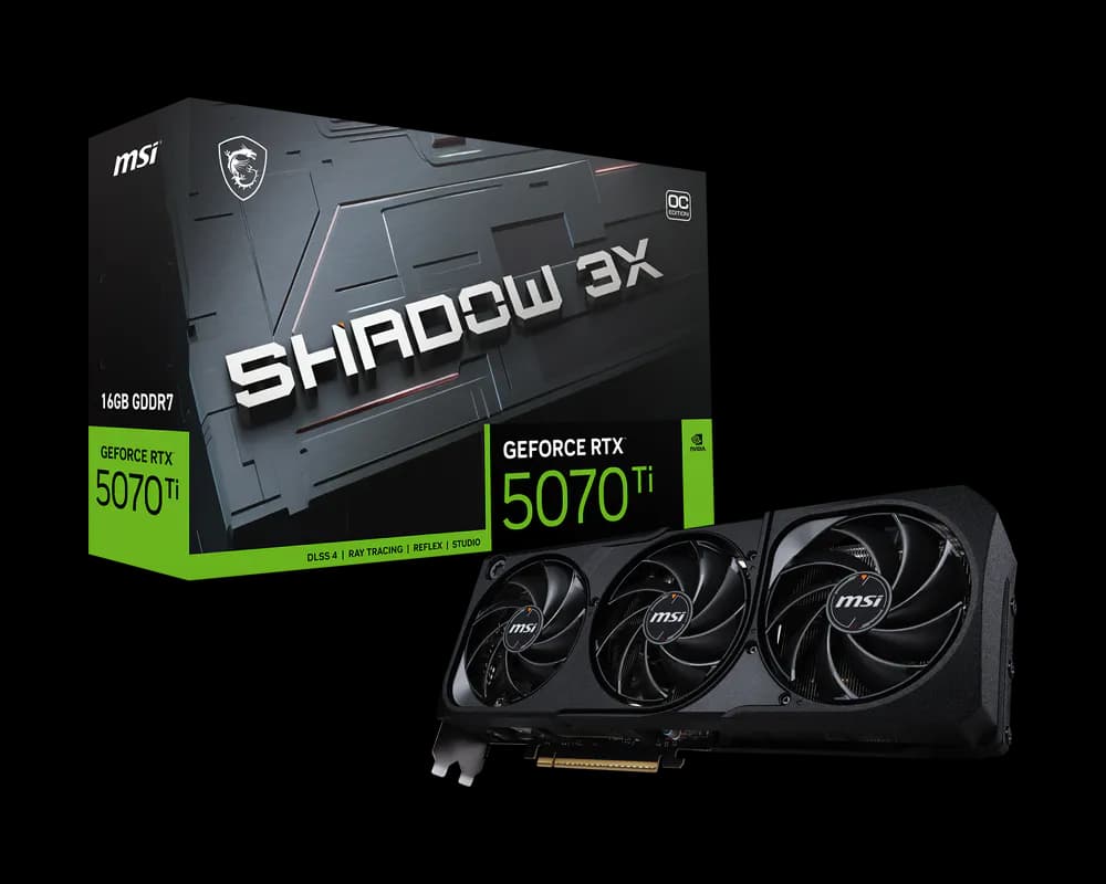 MSI GEFORCE RTX 5070 Ti 16G SHADOW 3X OC | 16GB GDDR7