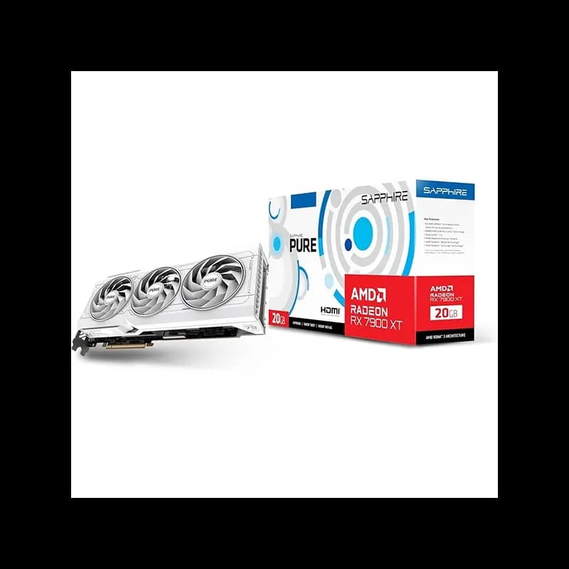 SAPPHIRE PURE RADEON RX 7900 XT | 20GB GDDR6 | 320-bit | 2450MHz | PCIe 4.0 | WHITE