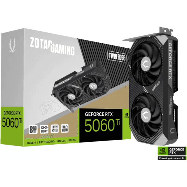 ZOTAC GAMING GEFORCE RTX 5060 Ti TWIN EDGE | 8GB GDDR7 | 128-bit | 2572MHz | PCIe 5.0