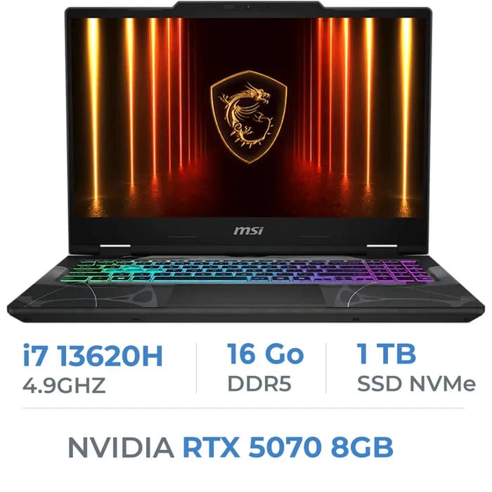 MSI Cyborg 15 B13WGKG-830XMA | Core i7-13620H | RTX 5070 8GB | 16GB DDR5 5200MHz | 1TB NVMe | FHD 144Hz