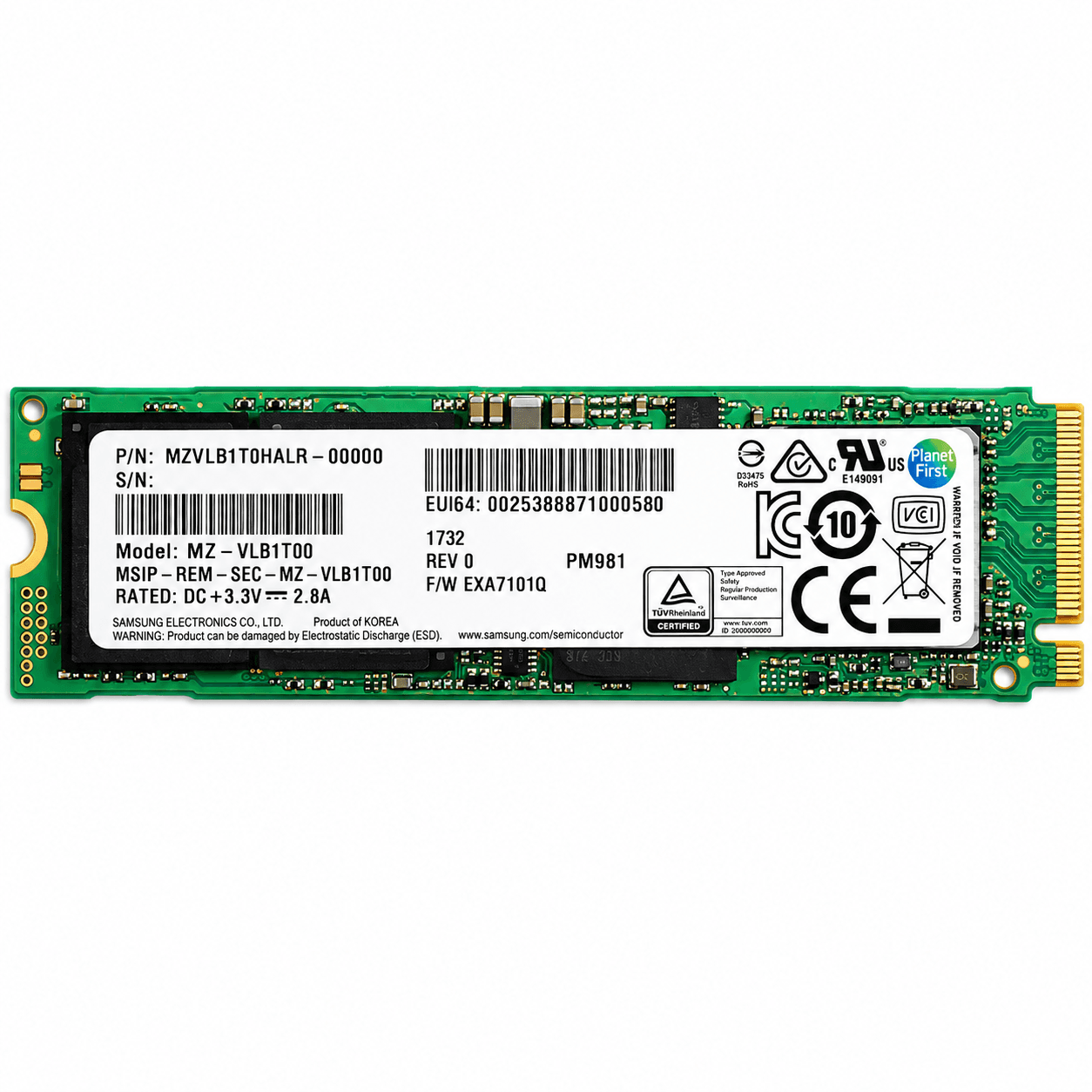 SAMSUNG PM9A1 | 512GB PCIe Gen4x4 NVMe | M.2 2280