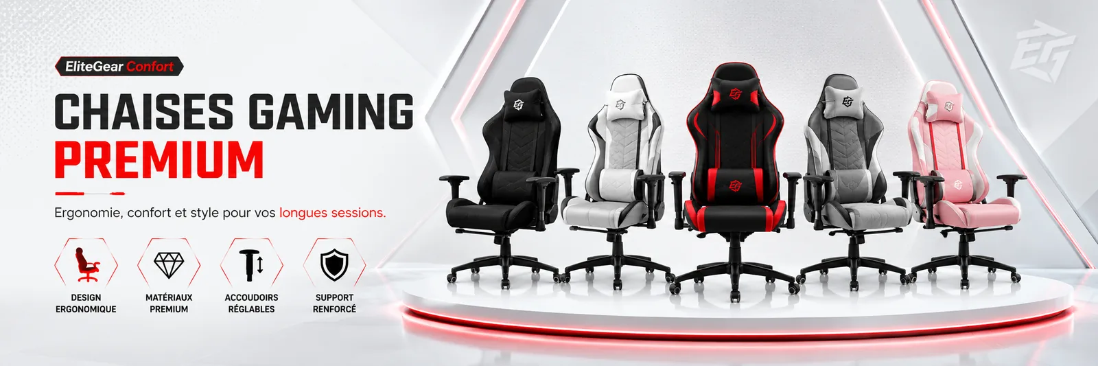 EliteGear chaises gaming premium banner