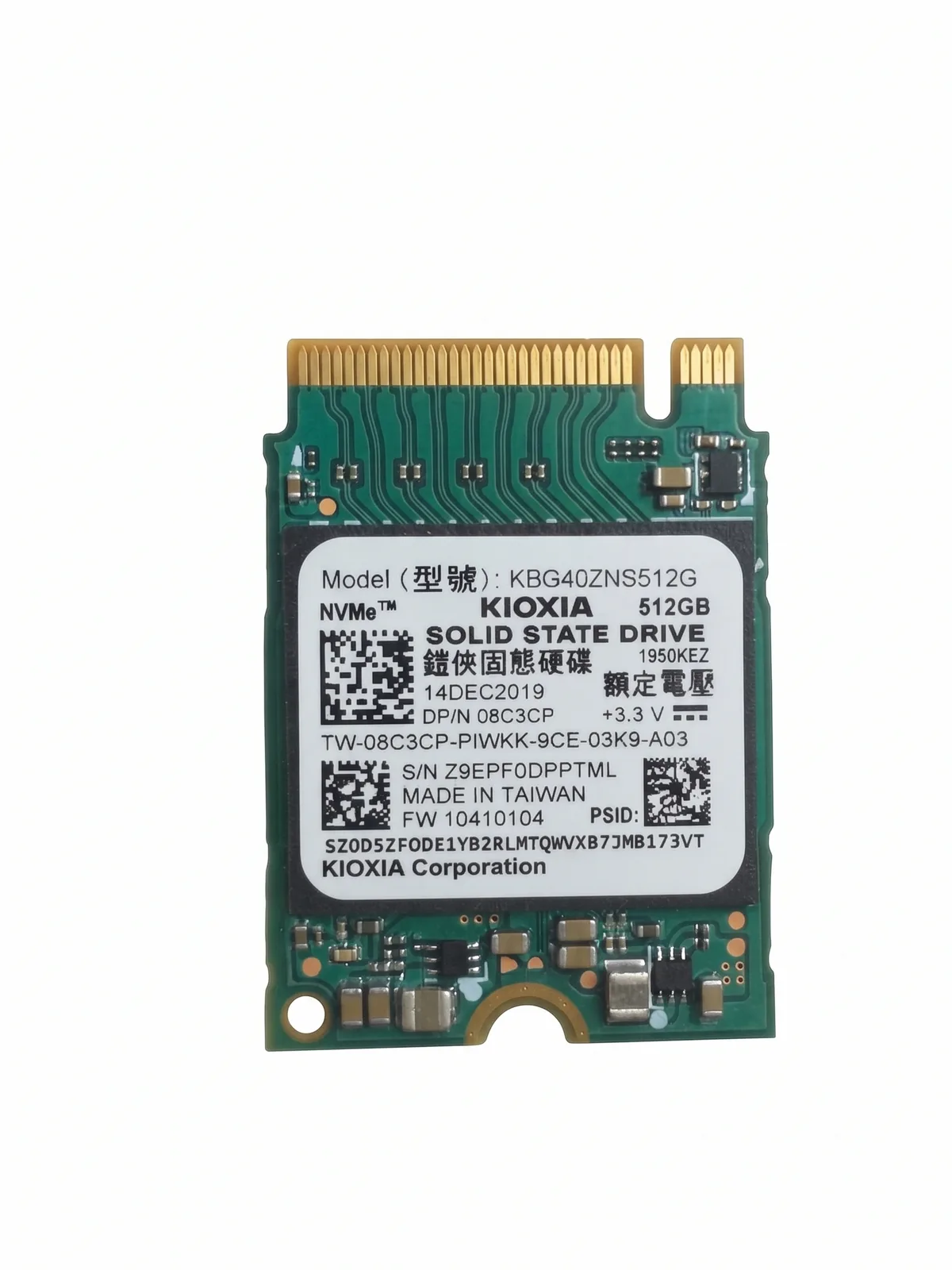 KIOXIA BG4 512GB NVMe Gen3 | M.2 2230 Mini