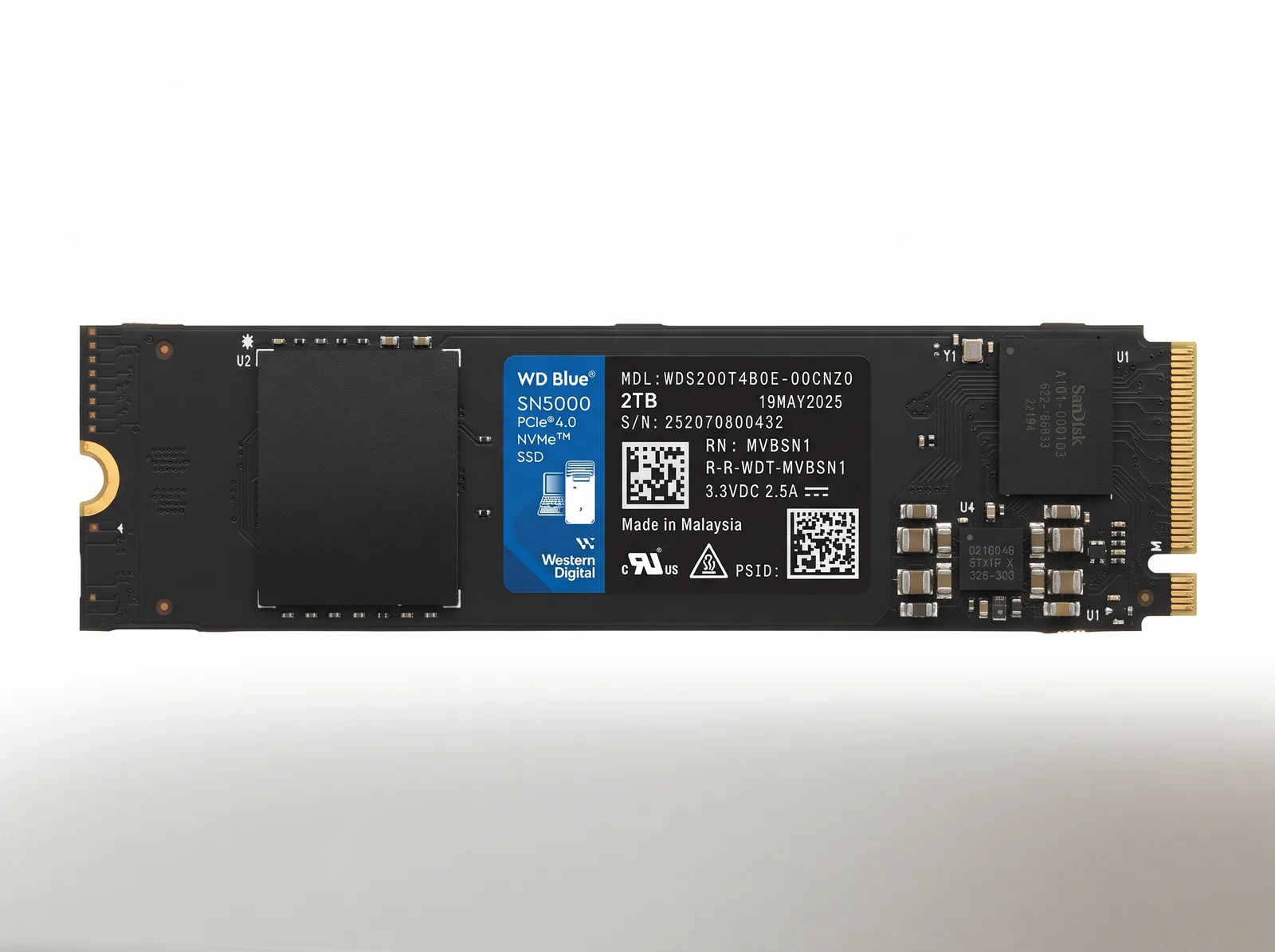 Western Digital WD Blue SN5000 2TB M.2 2280 NVMe PCIe Gen4 | NEUF
